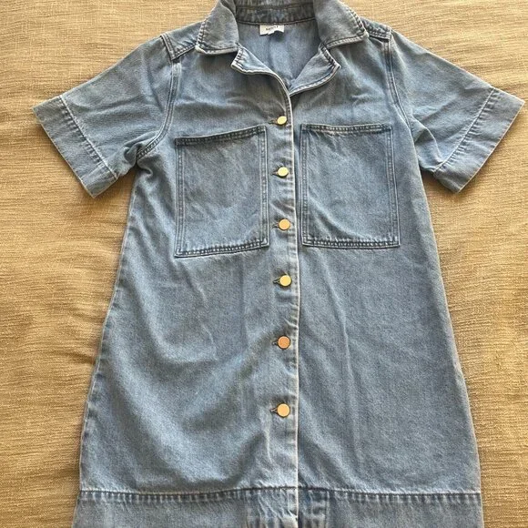 Seed Heritage Denim Button Through Mini Dress (AUS 10/US 6) - Picture 4 of 12